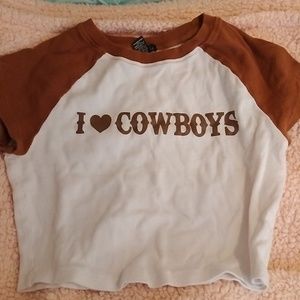 I heart cowboys crop top